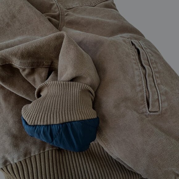 Vtg Carhartt Santa Fe Jacket Mens XL Brown J14 Faded Canvas Quilted 90s - Picture 13 of 16